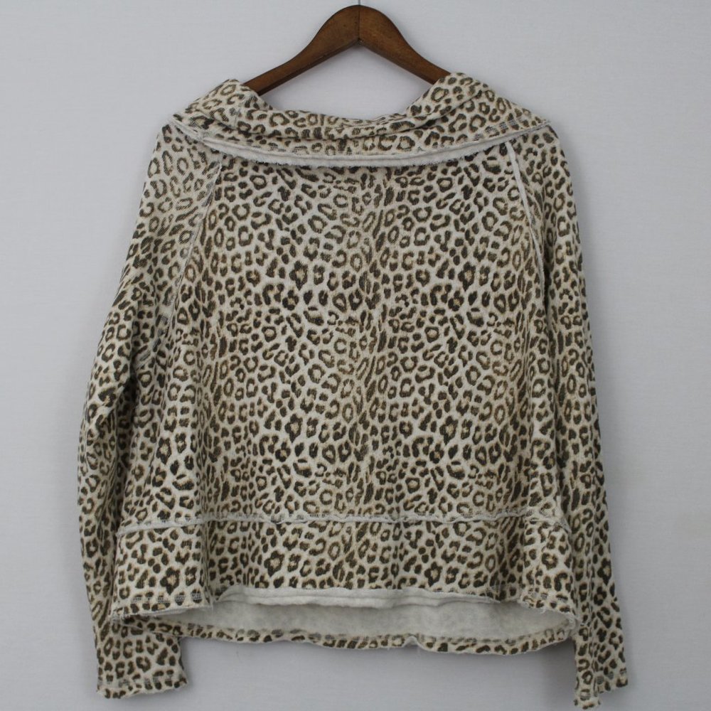 Free People Leopard/ Cheetah Print Cowl Neck Top - Picture 16 of 16